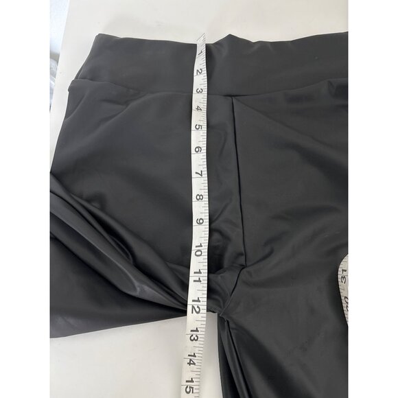 Faux Leather Leggings Bundle Sz L Black & Green Edgy Streetwear High Waist Pants - Picture 15 of 16
